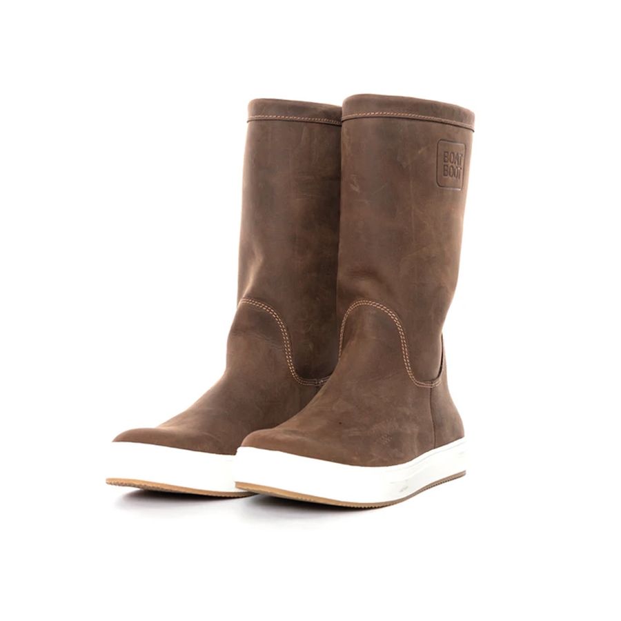 Bottes de navigation hautes marron en cuir