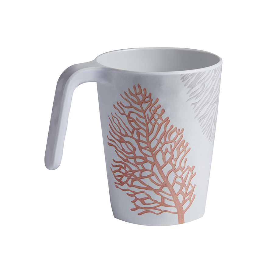 6 mugs en mélamine à motifs coraux incassables - 2 coloris