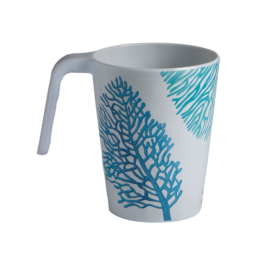 6 mugs en mélamine à motifs coraux incassables - 2 coloris