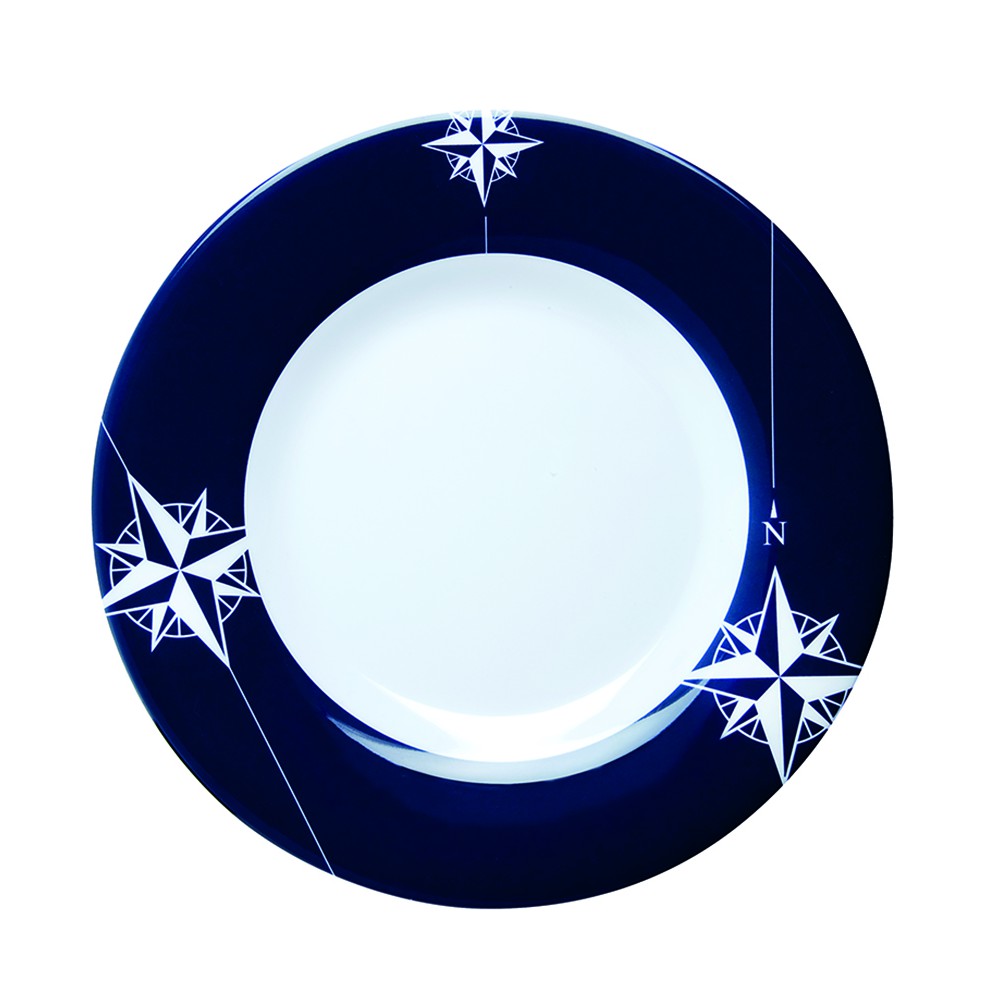 Assiettes à dessert rondes à bordures bleues - "NORTHWIND"