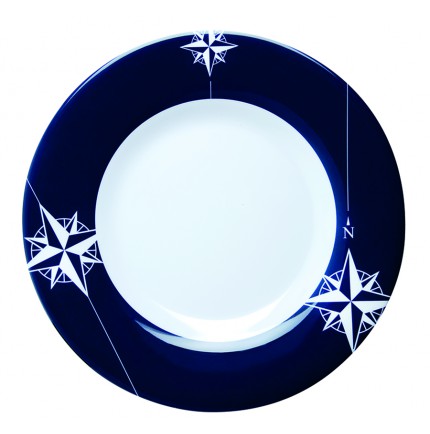 Assiettes à dessert rondes à bordures bleues - "NORTHWIND"