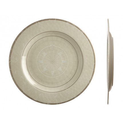 Assiettes plates beiges rose des vents Assiettes plates beiges rose des vents